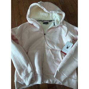 NWT Spyder M Full Zip Hooded Jacket Light Pink Warm